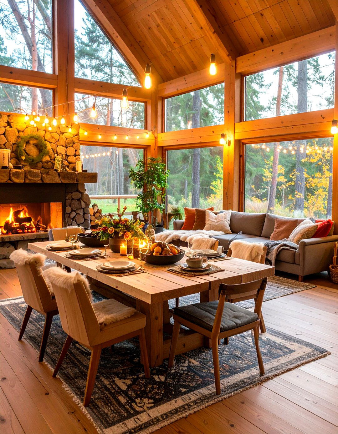 Nordic Forest Cabin - 24 Outdoor Dining Area Ideas