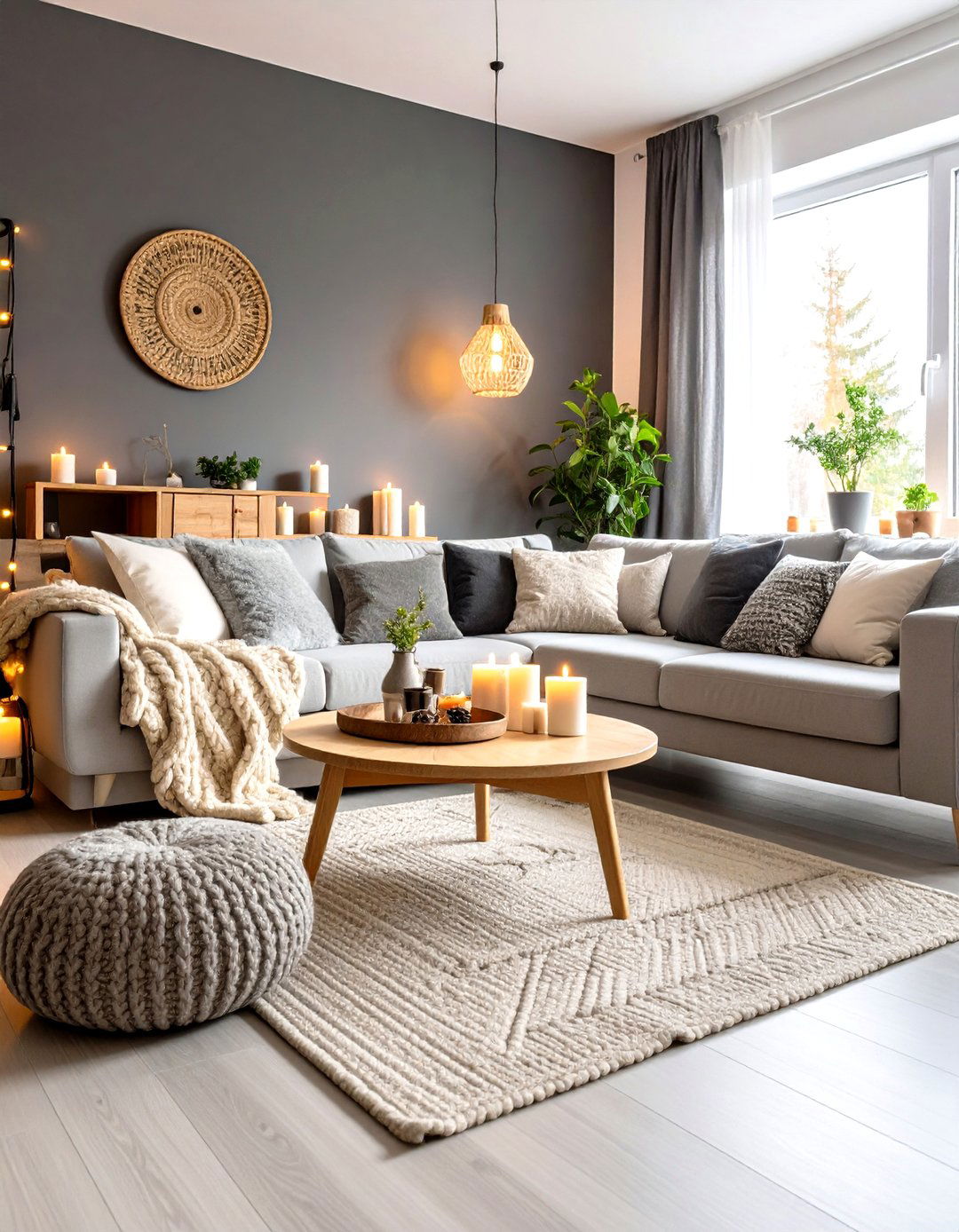 Nordic Hygge Cozy Haven - 24 Contrasting Living Rooms With Dark Grey Walls