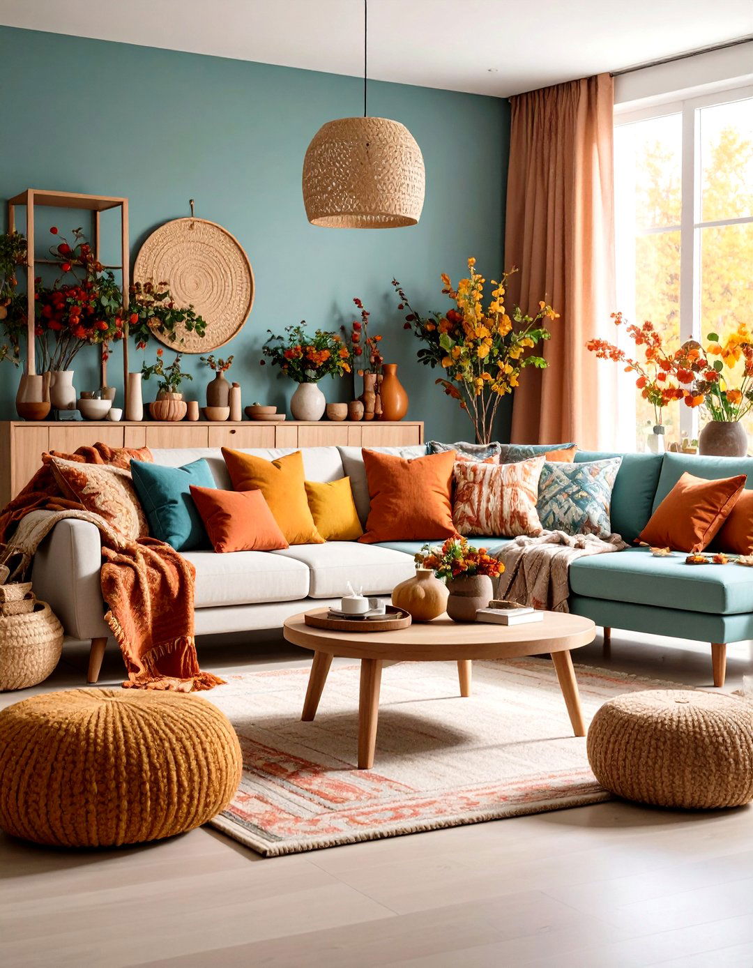 Nordic Living Room with Seasonal Decor Elements - 24 Scandinavian Living Room Ideas