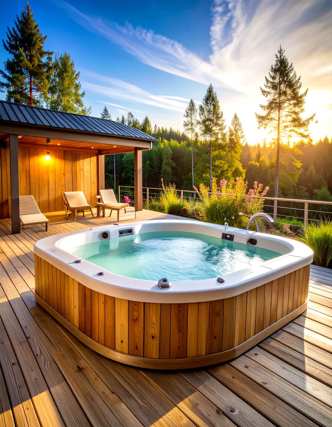 Nordic Spa Sunken Hot Tub with Cold Plunge Integration - 24 Sunken Hot Tub Ideas