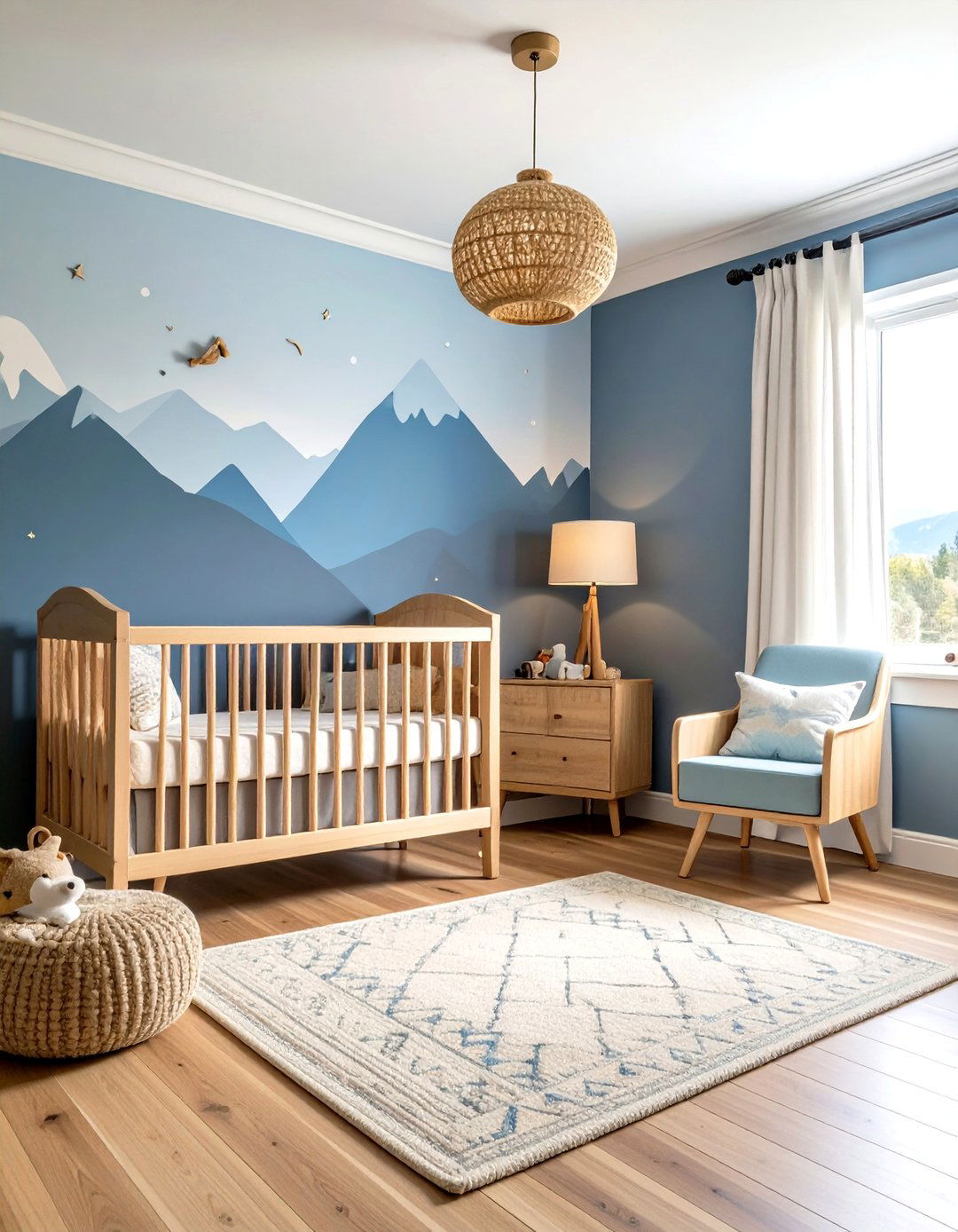 Nursery Mountain Range Design - 24 Two Tone Wall Paint Ideas