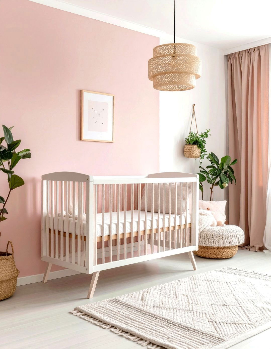 Nursery Soft Pink and White Theme - 24 Two Tone Wall Paint Ideas