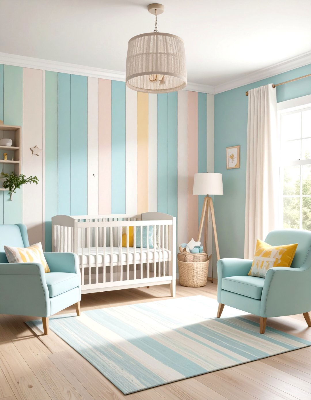Nursery Striped Barnwood Design - 24 Barnwood Accent Wall Ideas