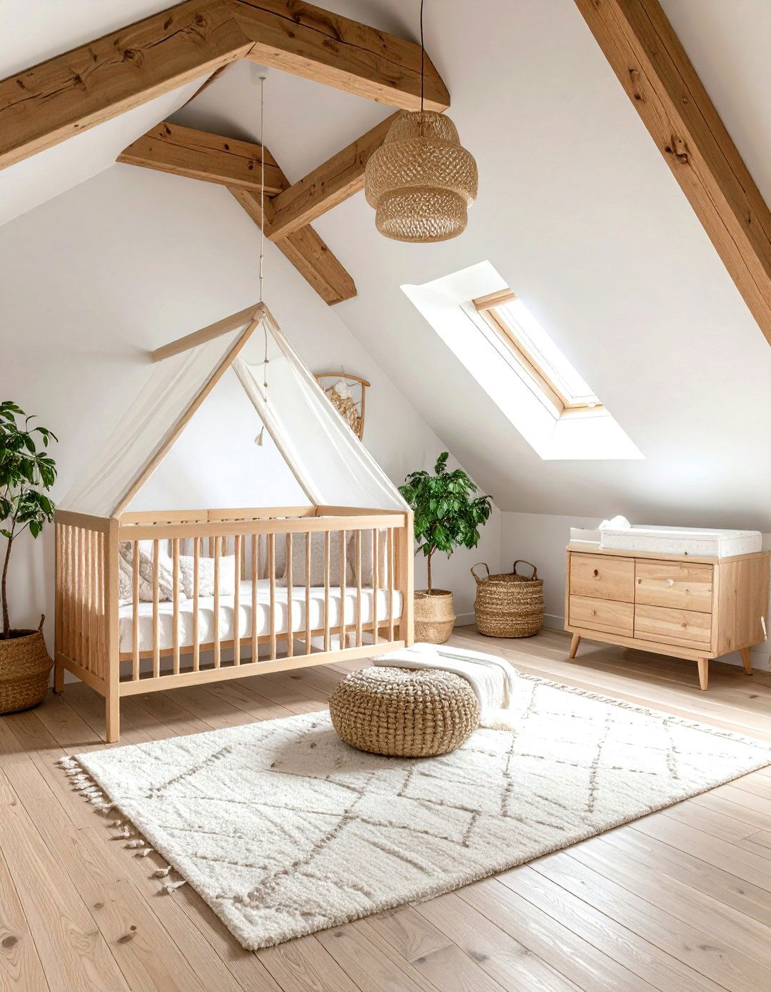 Nursery with Skylight Features - 24 Low Ceiling Small Attic Room Ideas