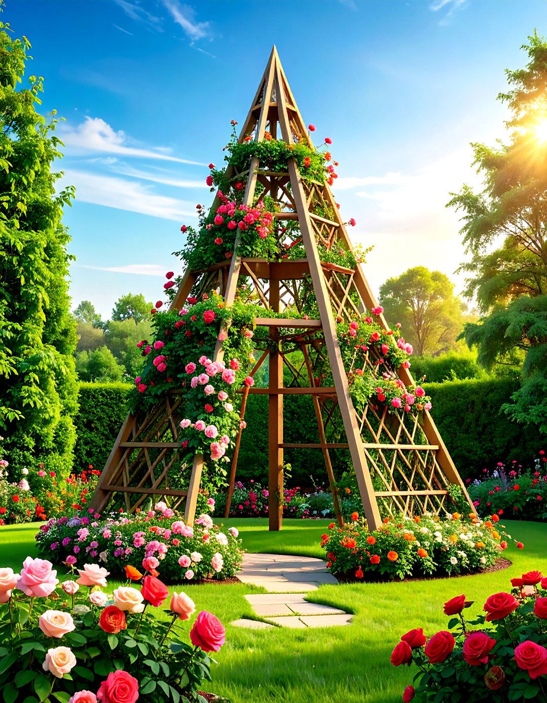 Obelisk Garden Trellis for Formal Landscape Features - 24 Garden Trellis Ideas