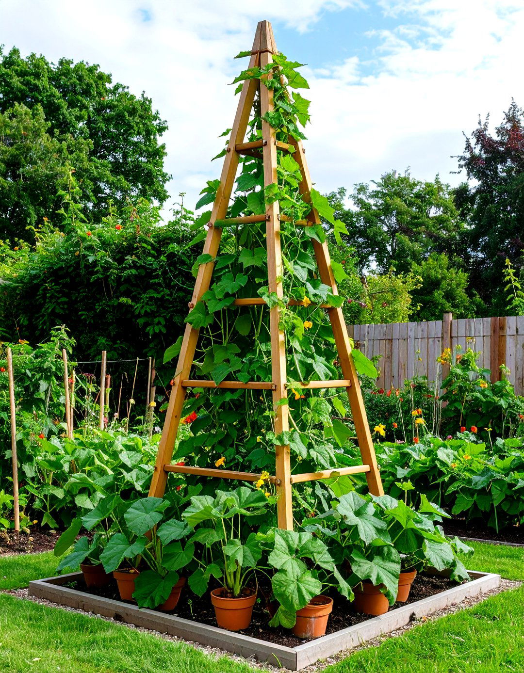 Obelisk Tower Trellis - 24 Cucumber Trellis Ideas