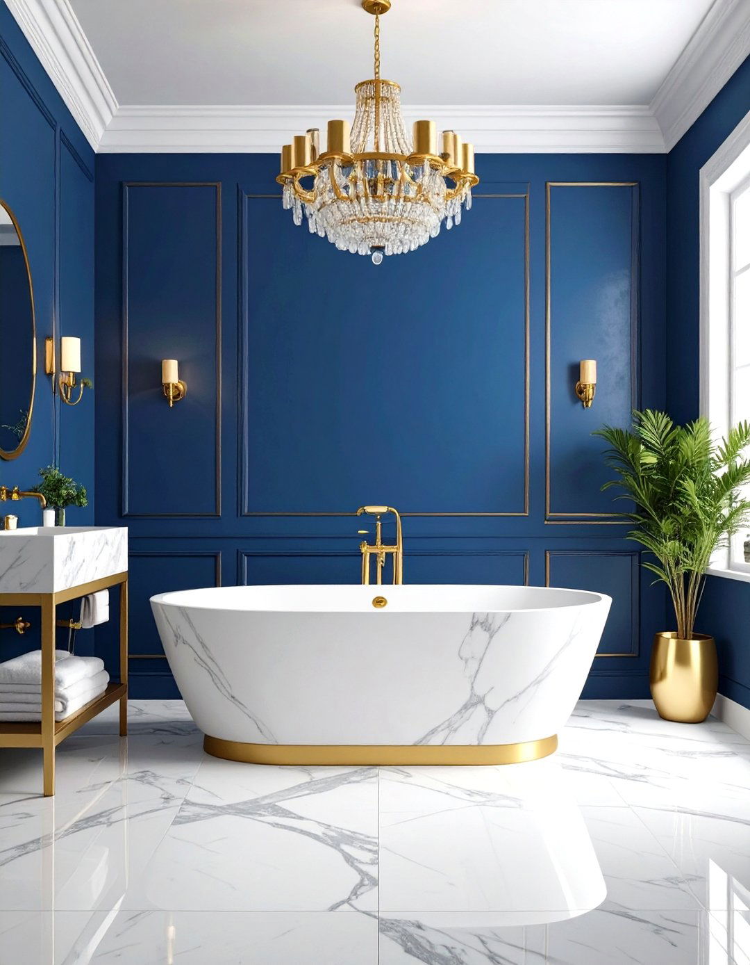 Ocean Blue Master Bathroom Retreat Wall - 24 Blue Accent Wall Ideas