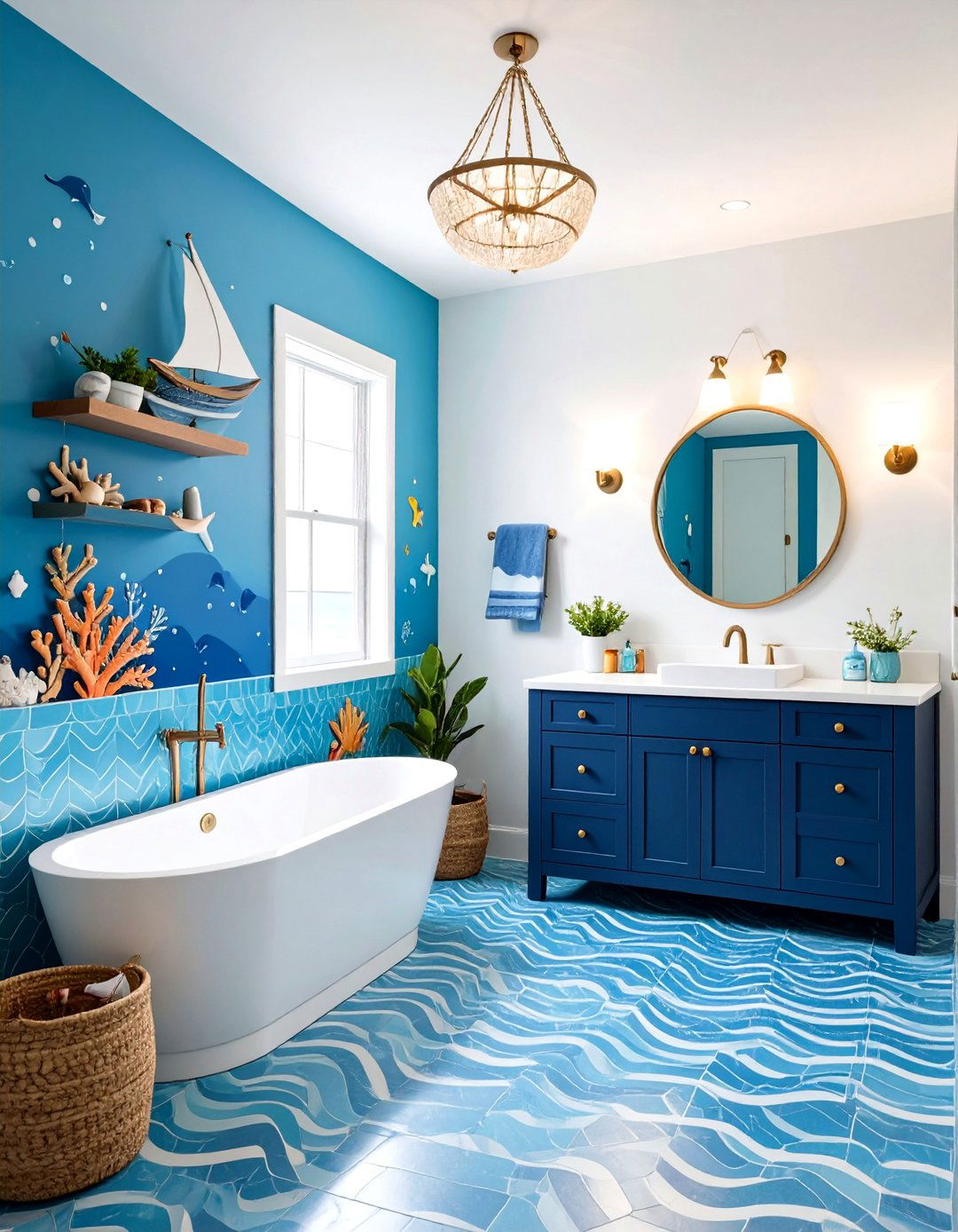 Ocean Underwater Theme Bathroom Design - 24 Kids Bathroom Ideas