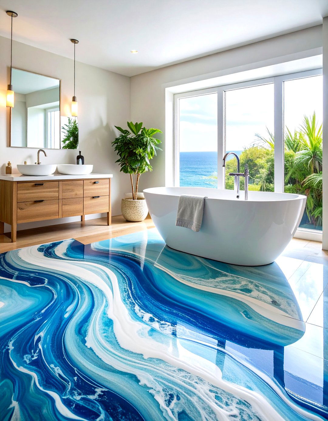 Ocean Wave Epoxy Floors - 24 Epoxy Floor Designs