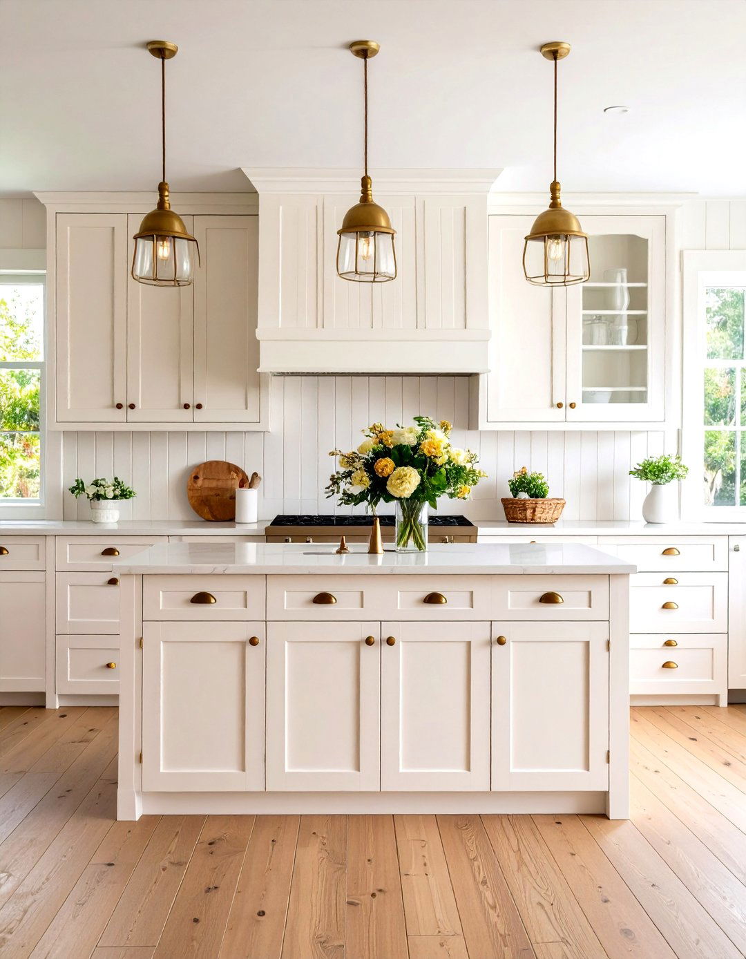 Off White Beadboard Cabinets with Cottage Style - 24 Off-white Kitchen Cabinets