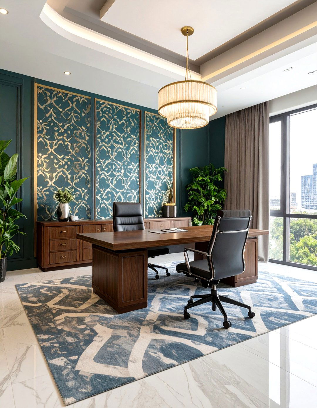 Office Wallpaper Accent Features - 24 Office Wallpaper Ideas