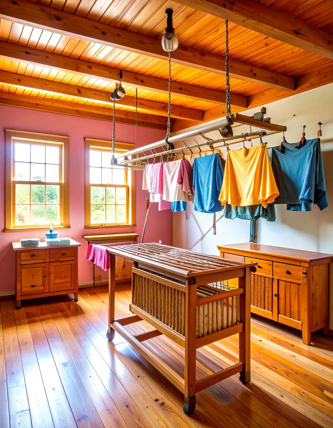 Old Fashioned Drying Rack Display - 24 Vintage Laundry Room Decor Ideas