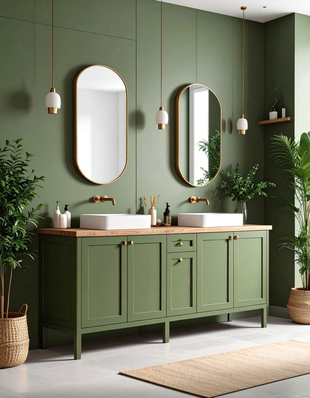 Olive Green Bathroom Cabinets - 24 Bathroom Cabinet Color Ideas