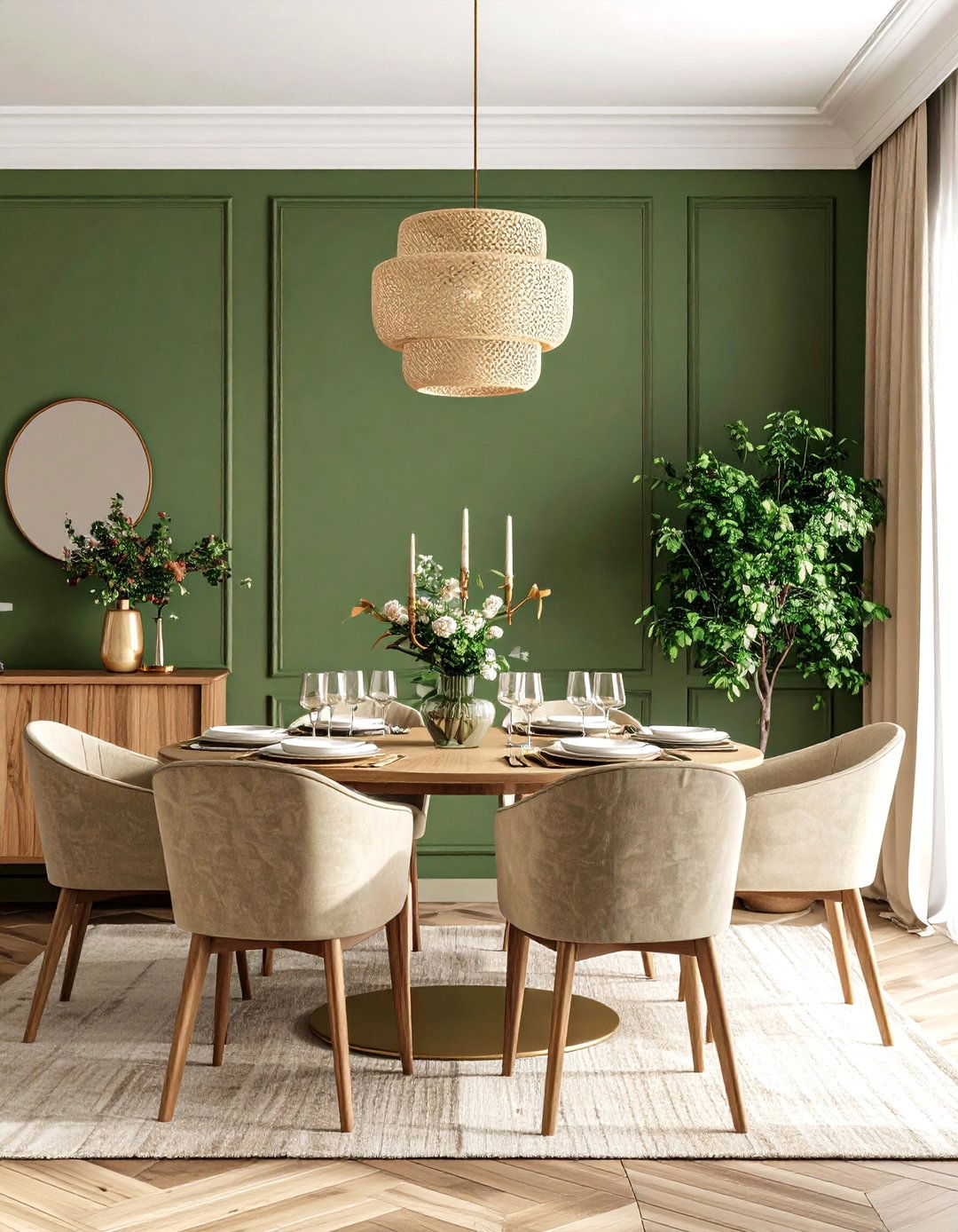 Olive Green Dining Room Sophistication - 24 Dining Room Paint Colors