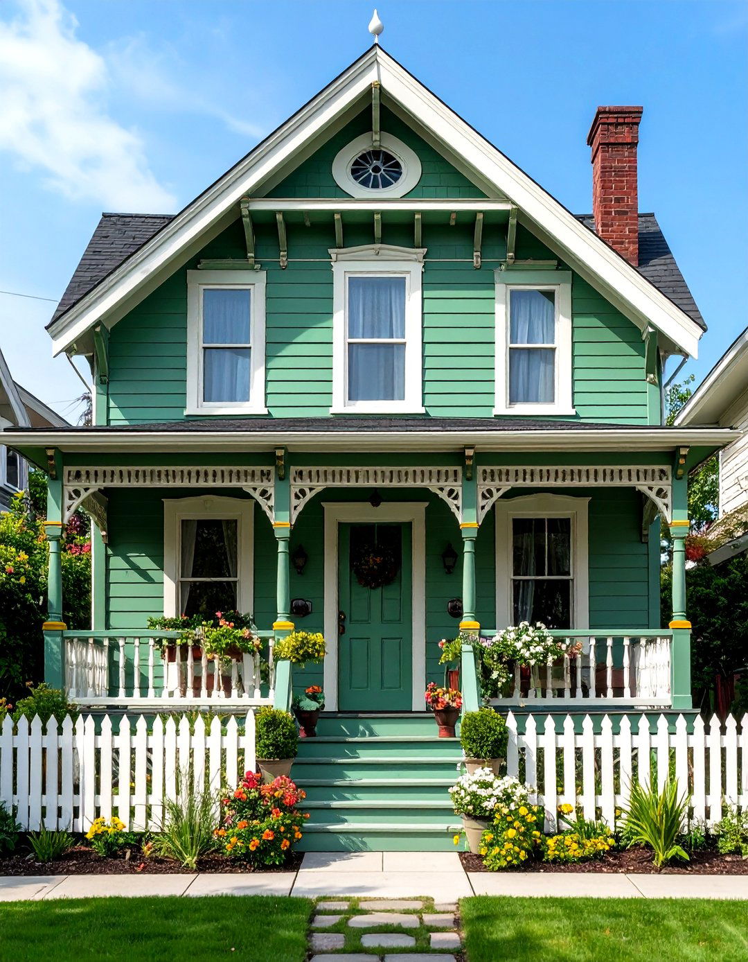 Olive Green Eastlake Design - 24 Green Victorian House Colors