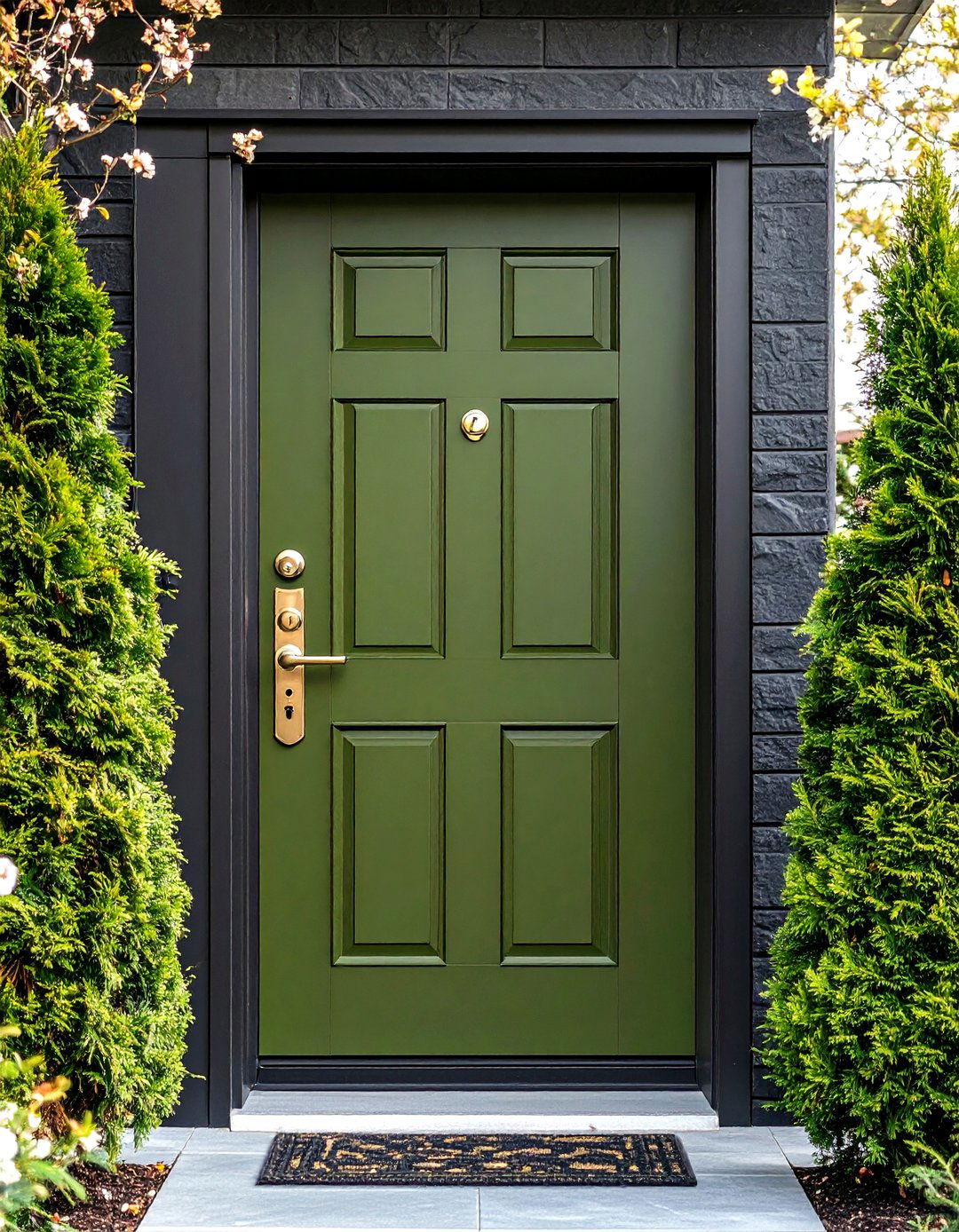 Olive Green Front Door with Multi Point Locking System - 24 Olive Green Front Door Ideas