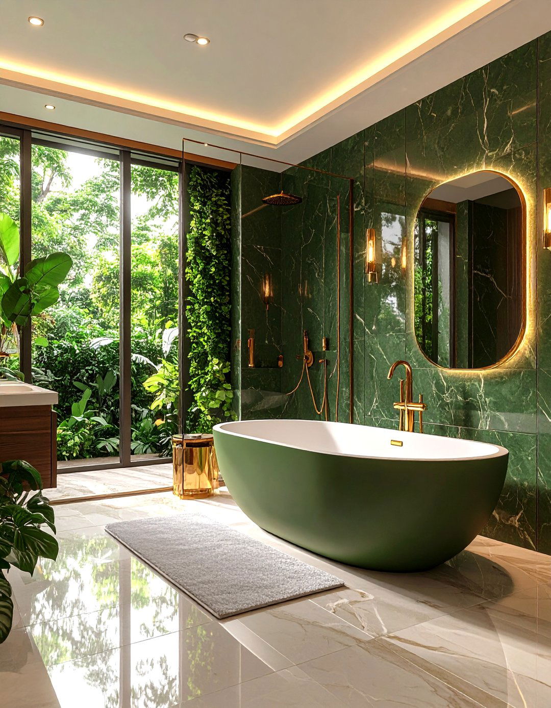 Olive Green Luxury Master Suite - 24 Olive Green Bathroom Ideas