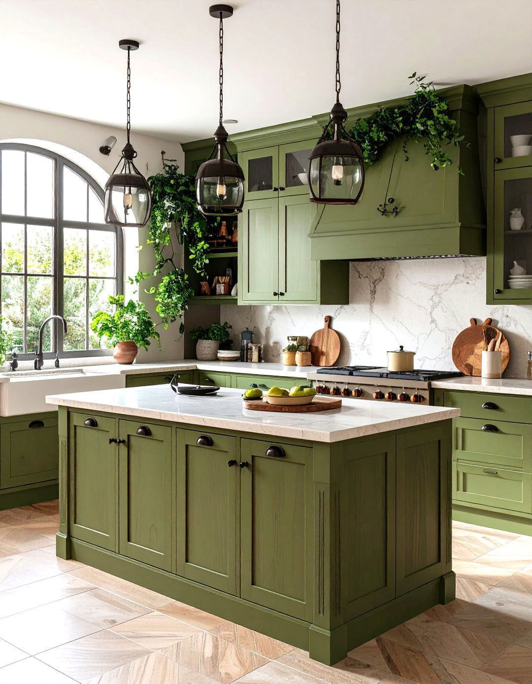 Olive Green Mediterranean Kitchen Cabinets - 24 Kitchen Cabinet Color Ideas
