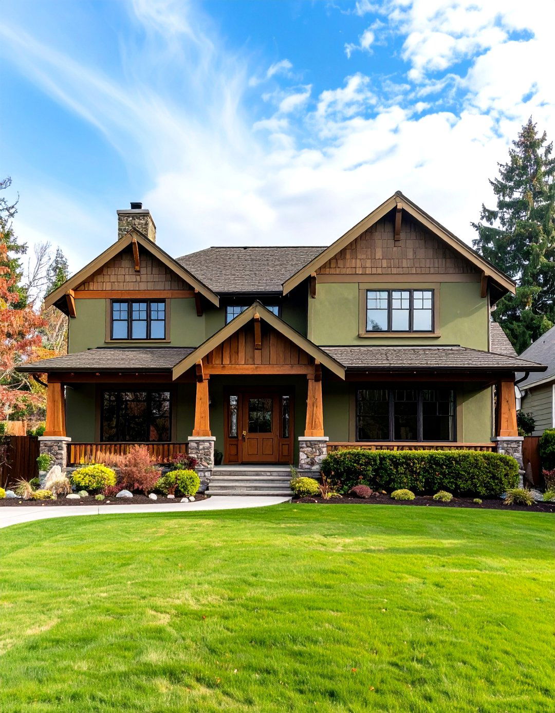 Olive Green Sophistication - 24 Stucco Colors for Home Exteriors