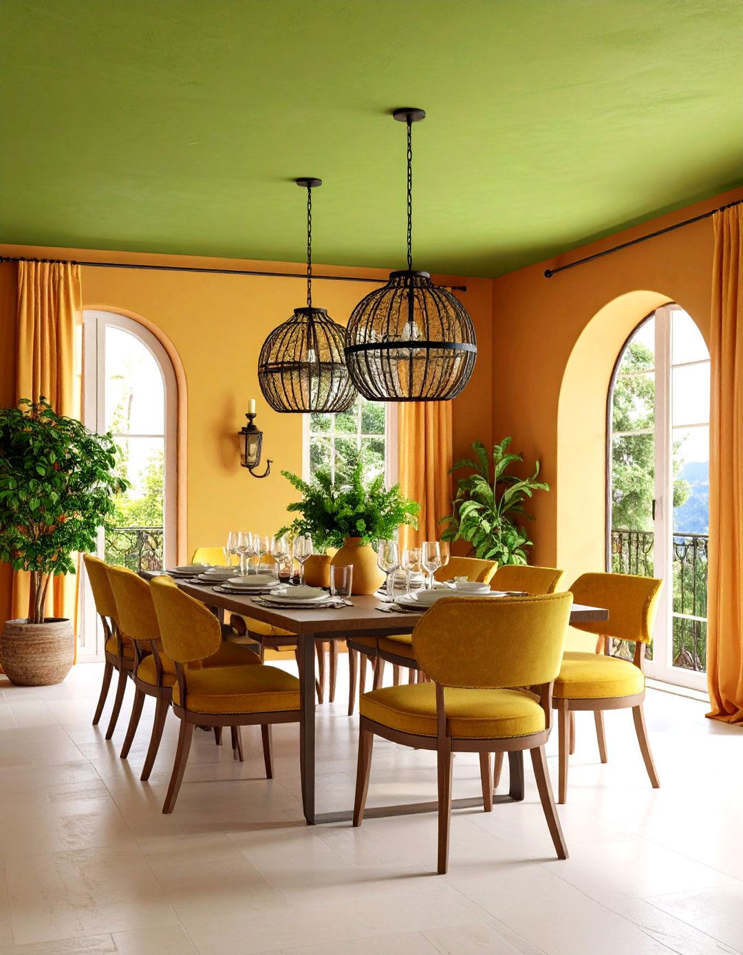 Olive Green Textured Ceiling - 24 Green Ceiling Ideas
