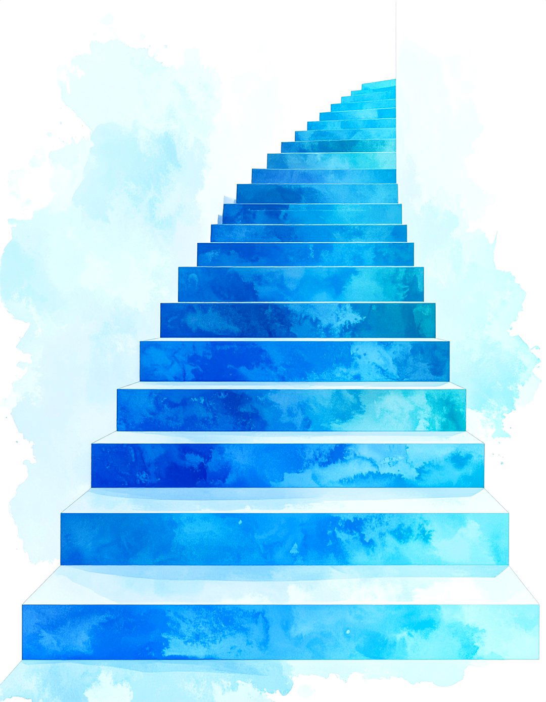 Ombre Color Gradient Effect - 24 Stair Riser Ideas