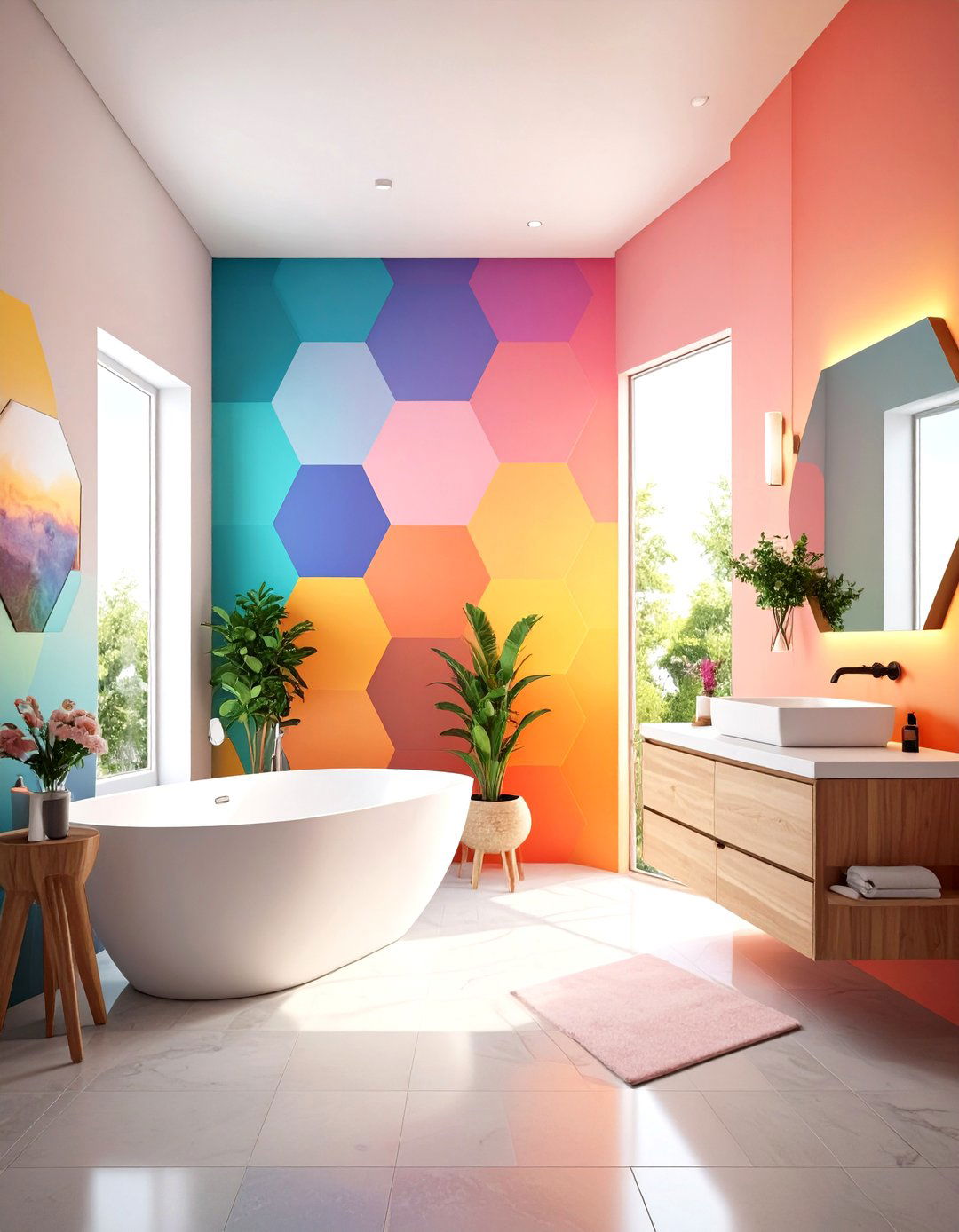 Ombre Geometric Transitions - 24 Geometric Accent Wall Ideas