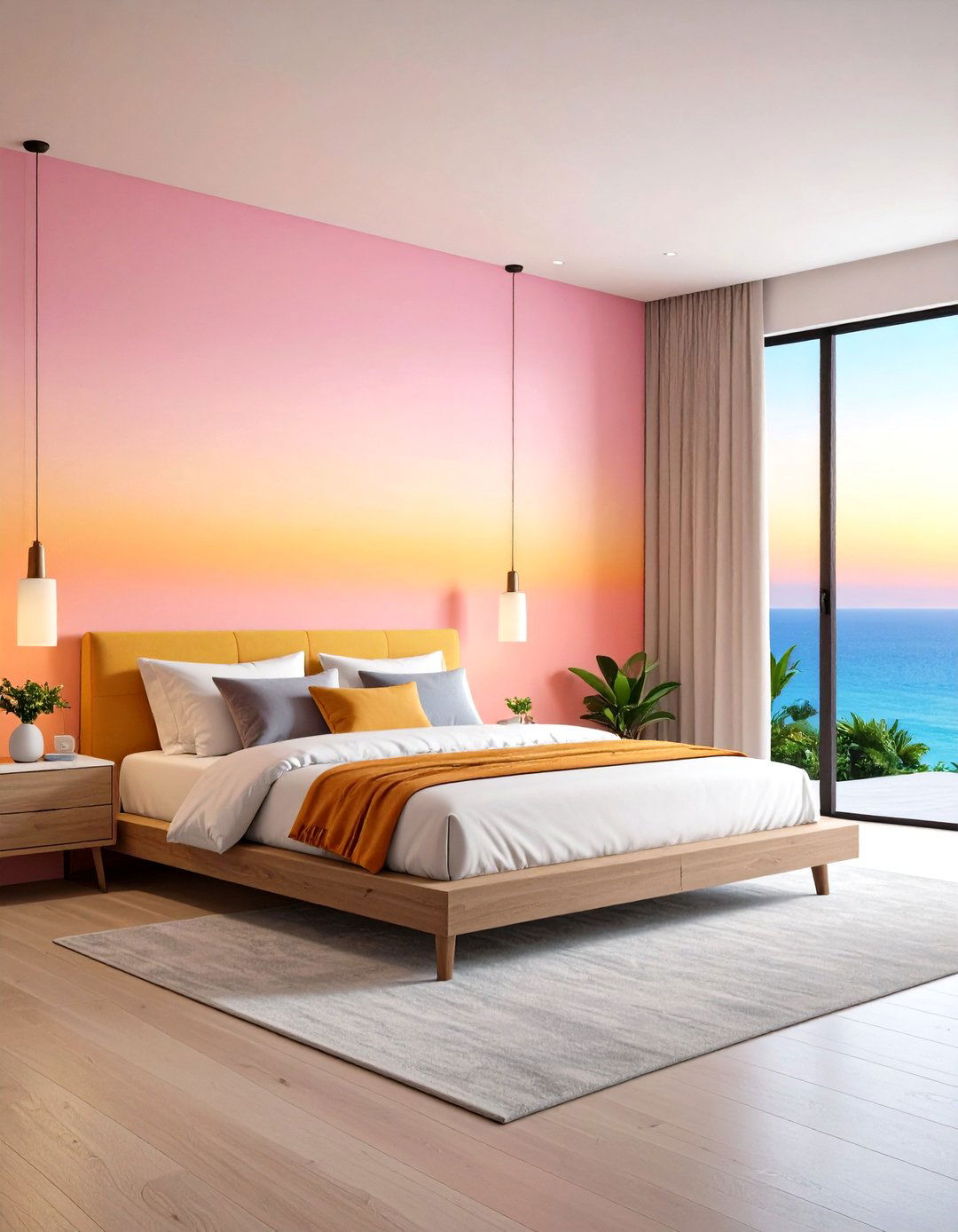 Ombre Gradient Bedroom Wallpaper - 24 Bedroom Wallpaper Ideas