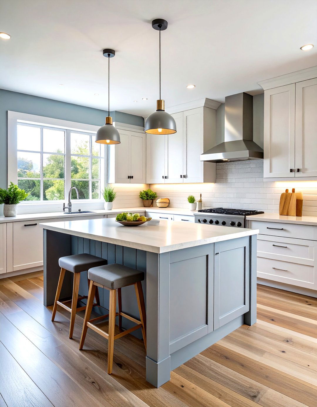Ombre Gradient Shiplap Color Transition - 24 Shiplap Kitchen Island Ideas