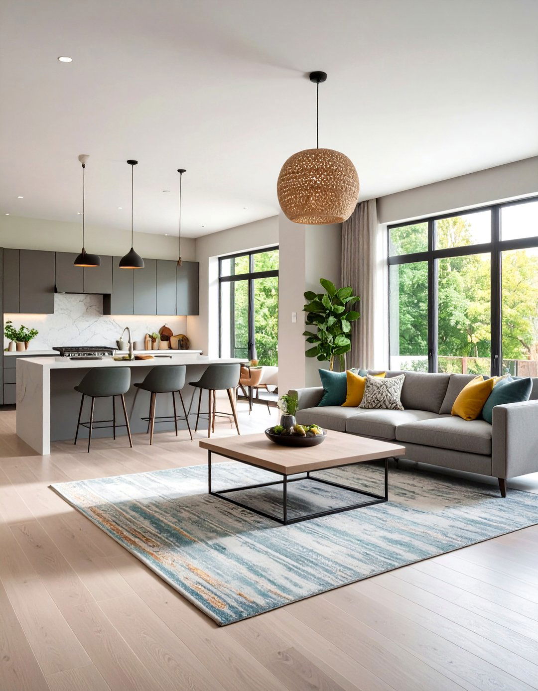 Open Concept Greige Flow - 24 Greige Living Room Ideas