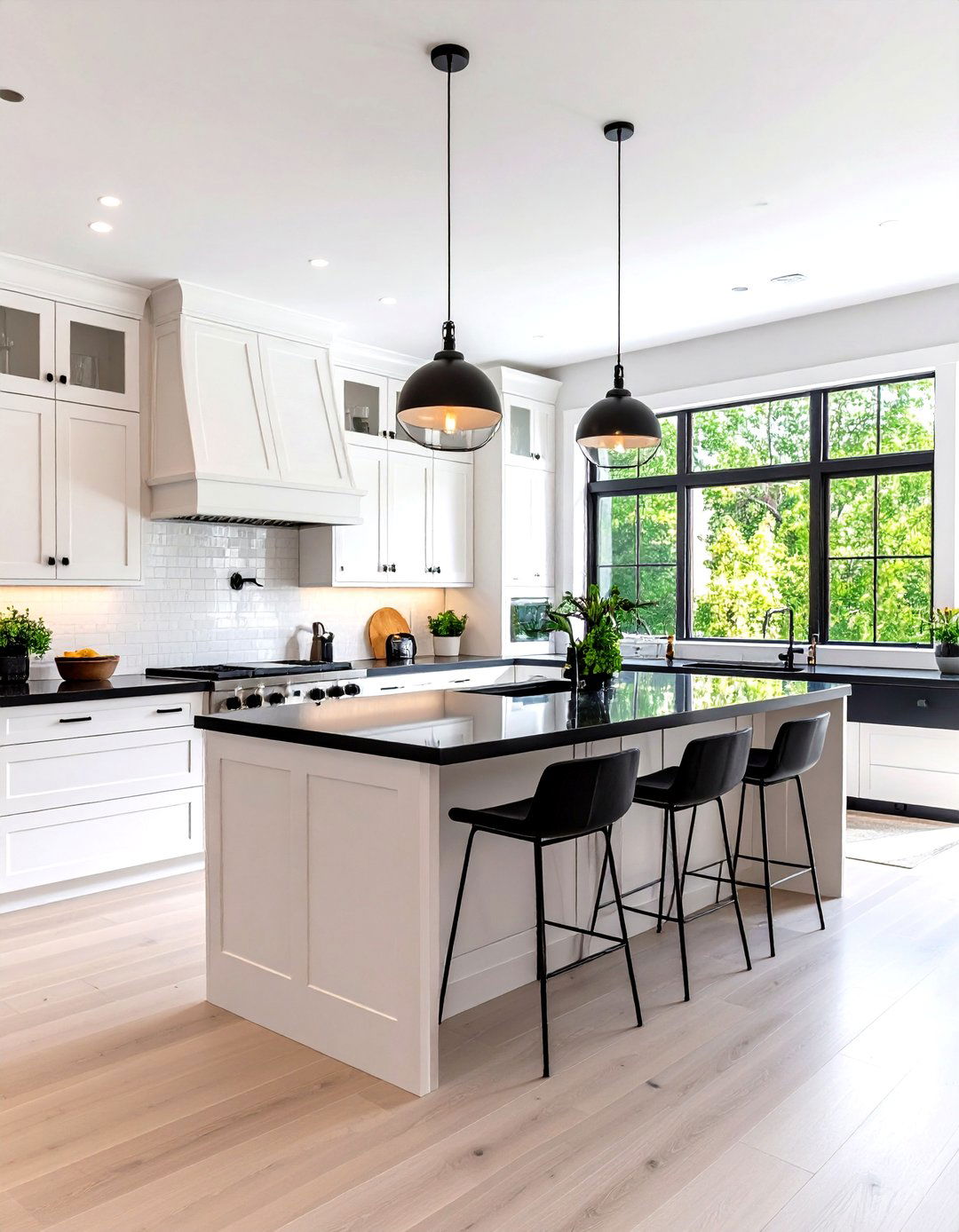Open Concept Kitchen Integration - 24 Kitchen With White Cabinets and Black Countertops Ideas