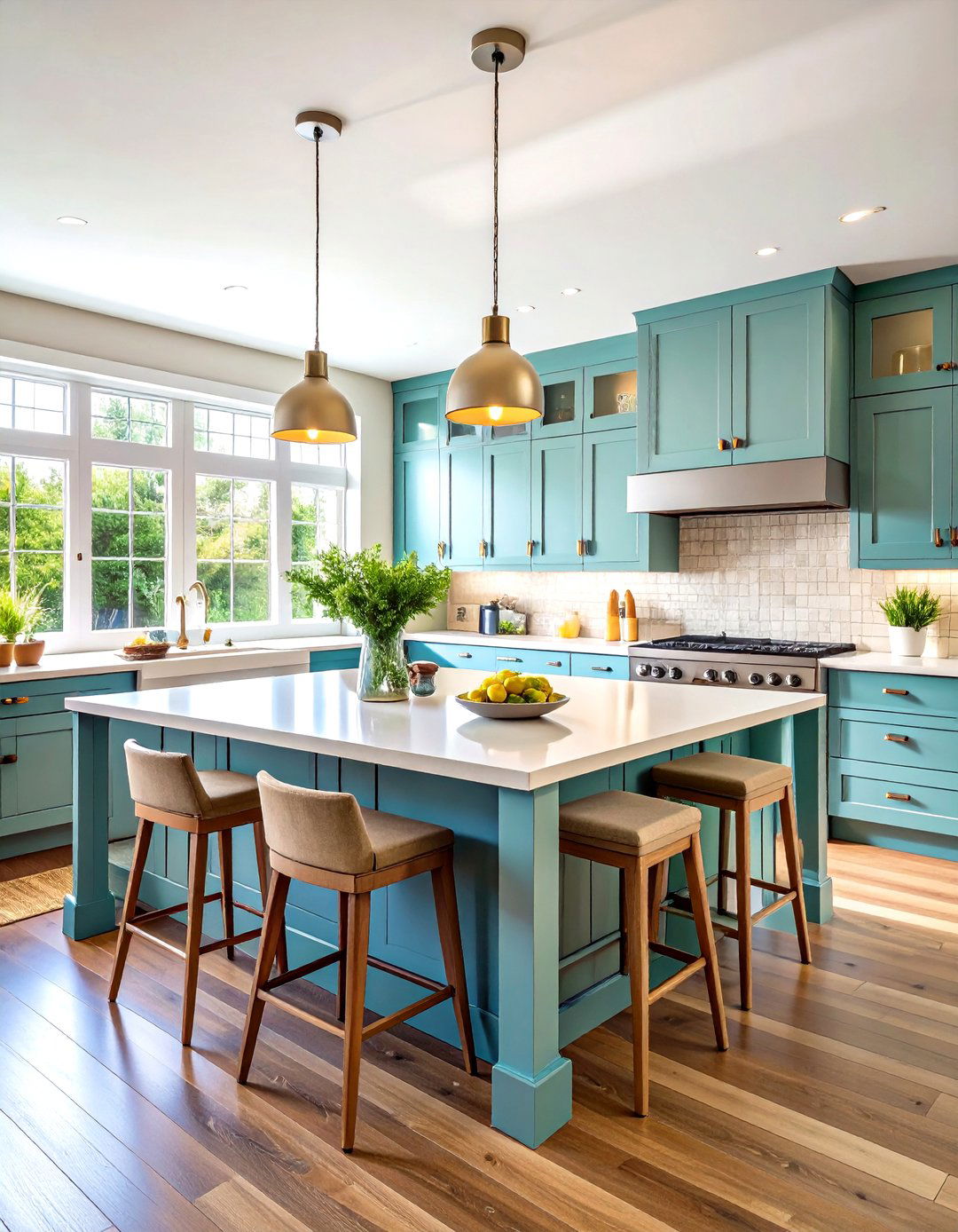 Open Concept Kitchen Peninsula Design - 24 Townhouse Kitchen Ideas