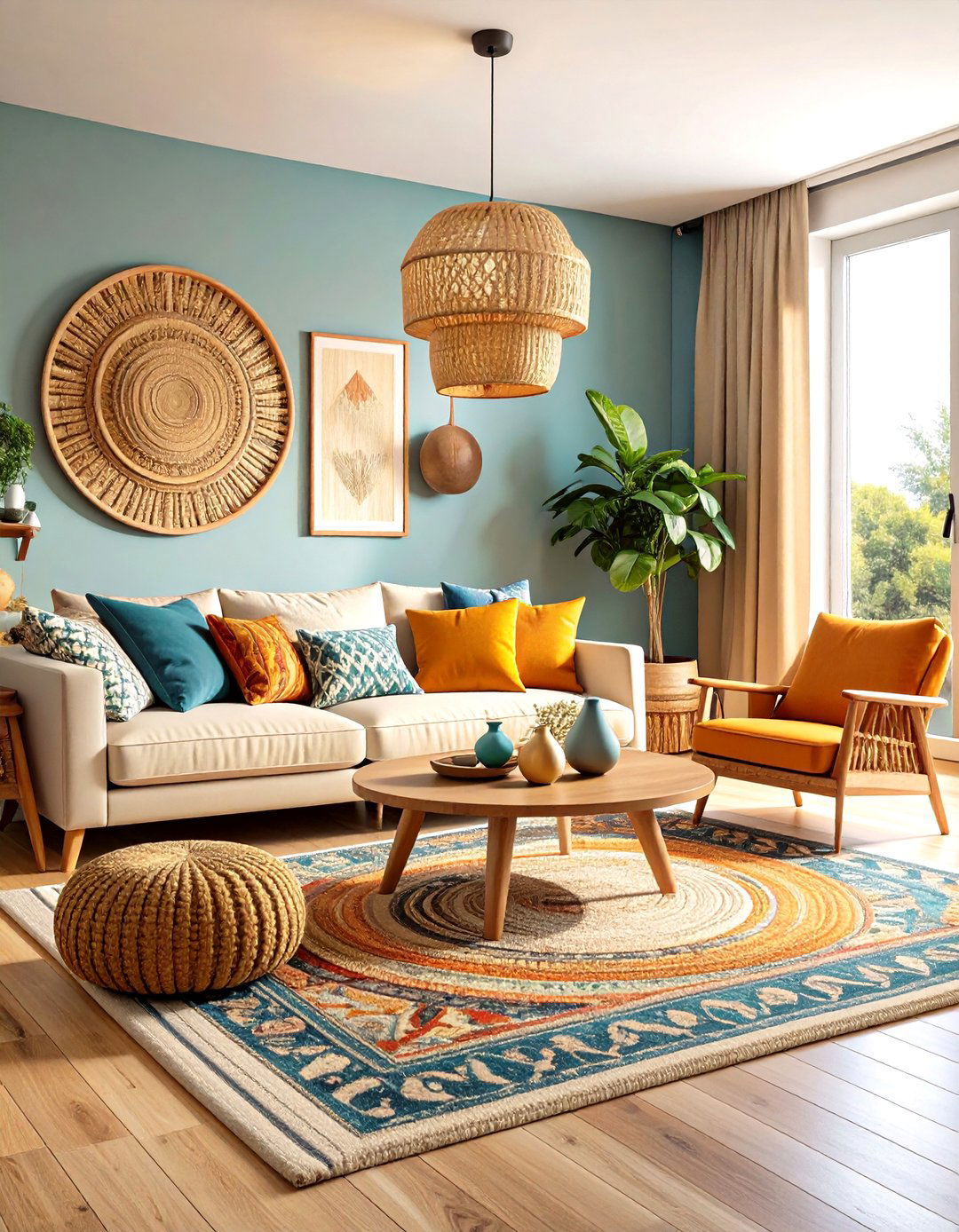 Open Concept Neutral Living Room with Defined Zones - 24 Neutral Living Room Ideas