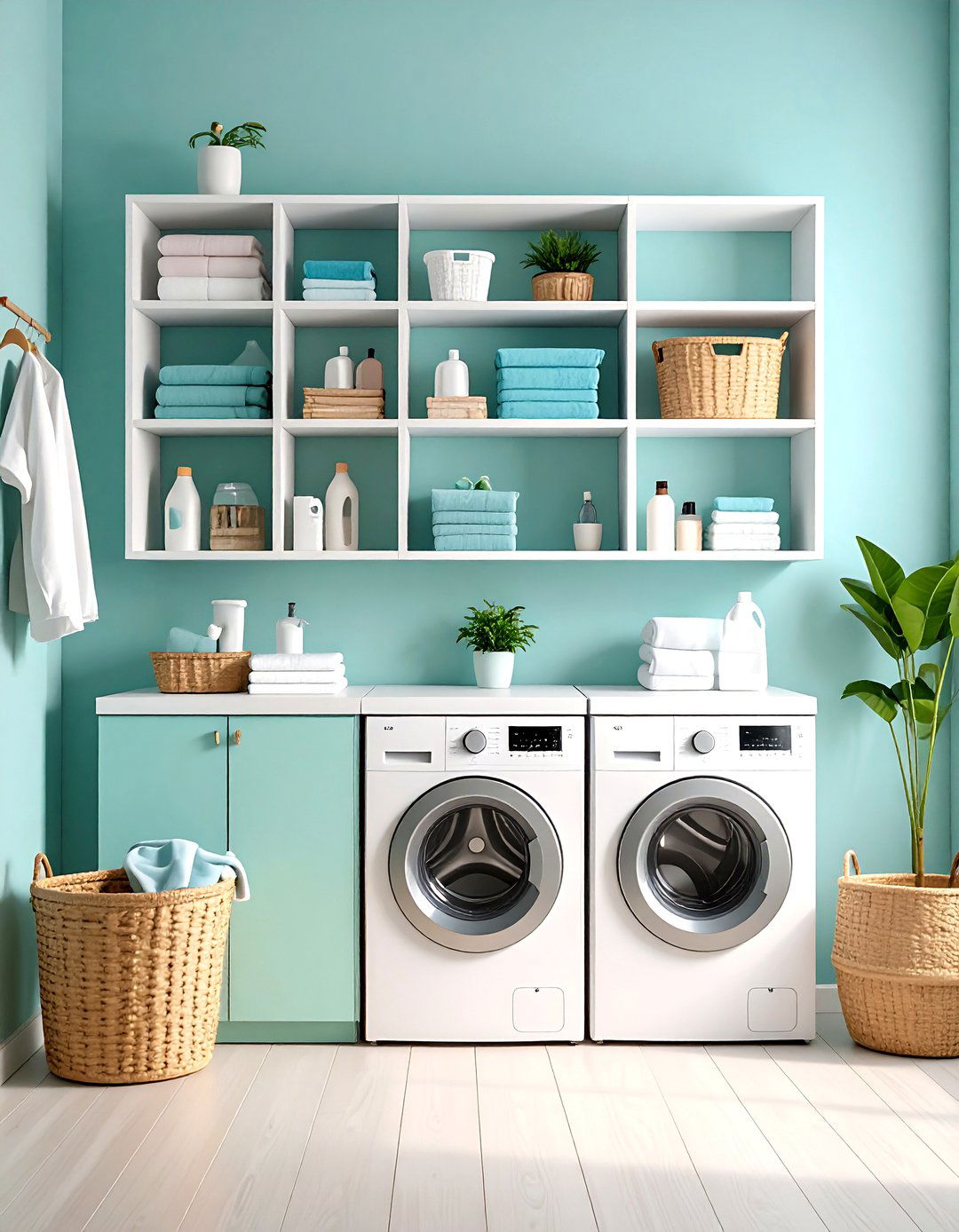 Open Cube Wall Shelving - 24 Laundry Room Shelving Ideas