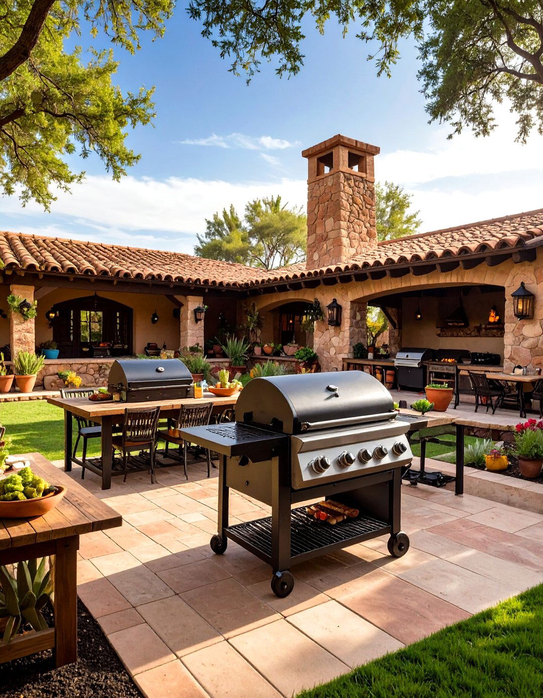 Open Fire Mexican Grill Kitchen - 24 Mexican Outdoor Kitchen Ideas