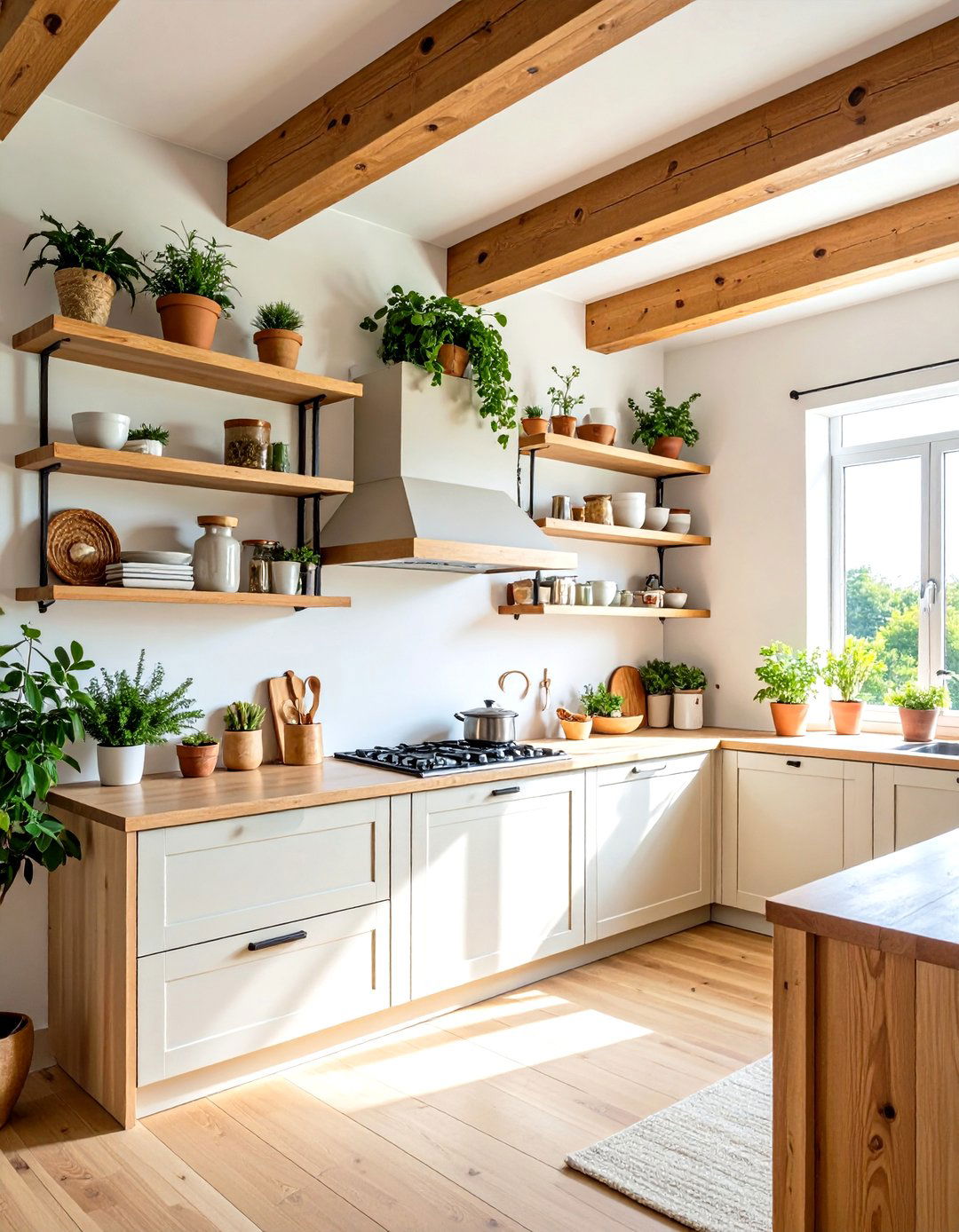Open Floating Shelves Soffit for Display Storage - 24 Kitchen Soffit Ideas