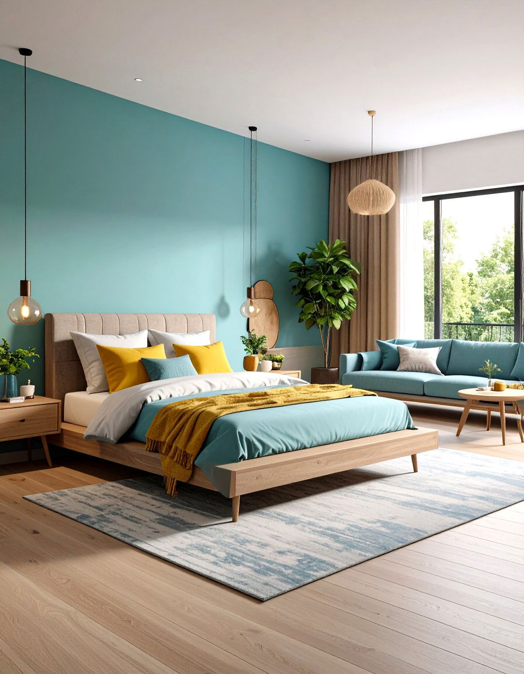 Open Floor Plan Bedroom with Living Area Integration - 24 Modern Bedroom Ideas