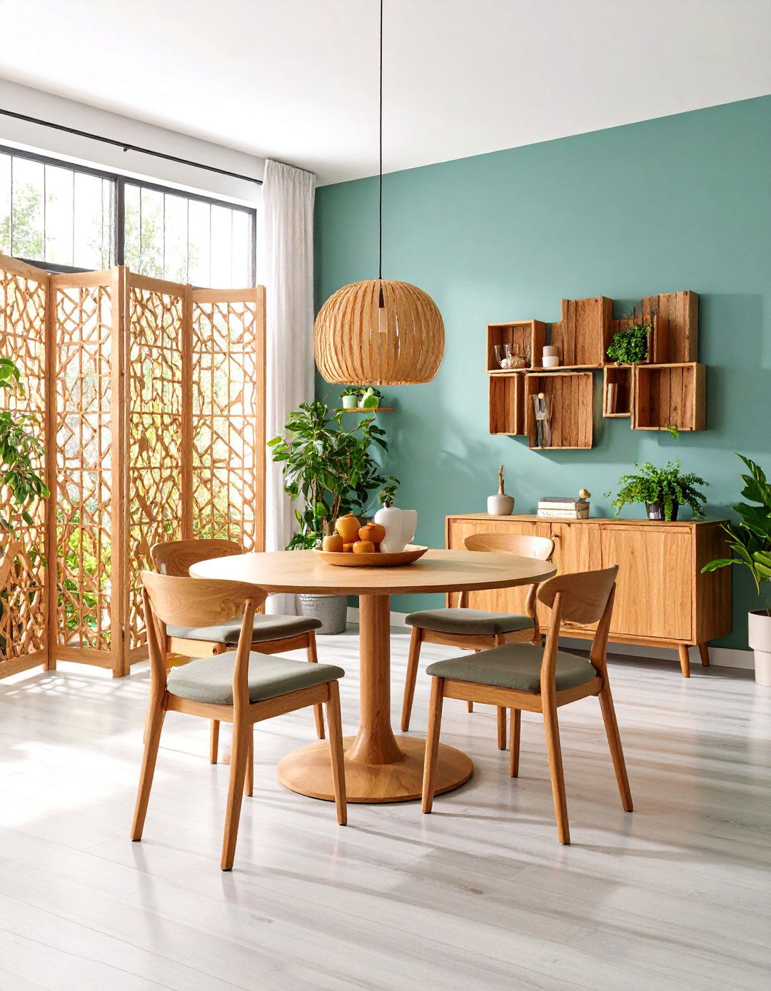 Open Floor Plan Dining Area with Room Dividers - 24 Craftsman Dining Room Ideas