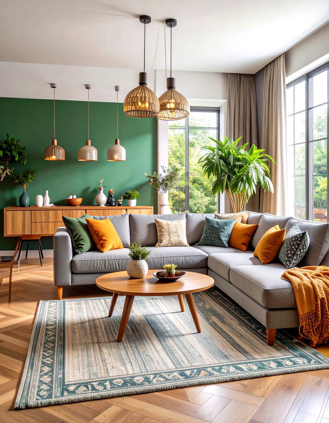 Open Floor Plan Grey Sectional Zoning - 24 Grey Sectional Living Room Ideas