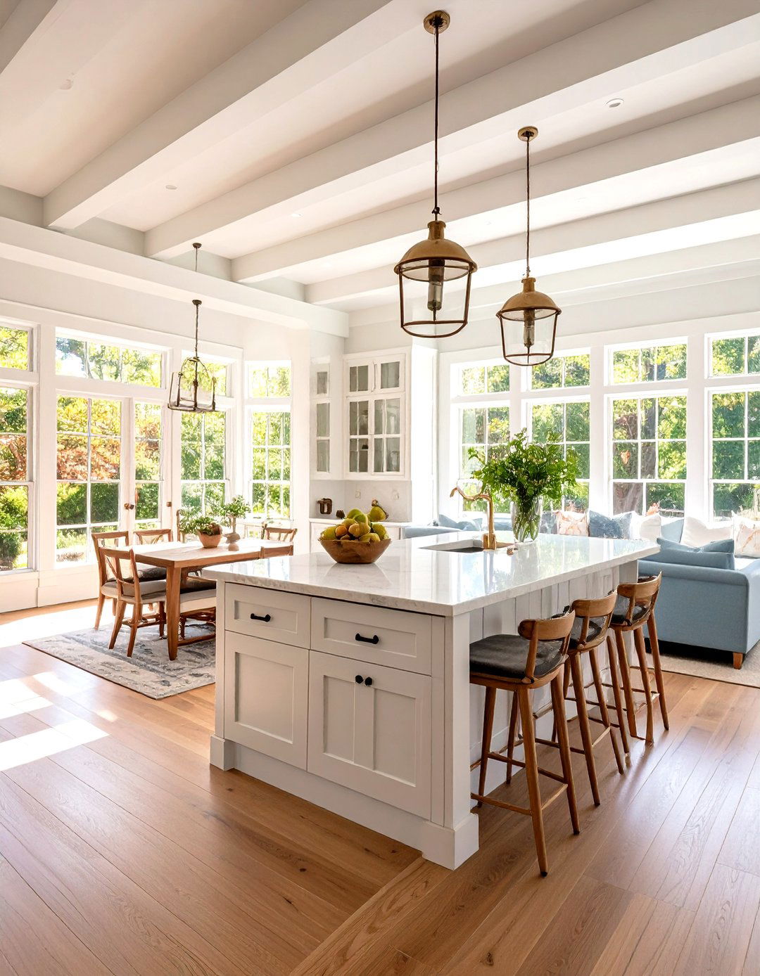 Open Floor Plan Kitchen and Living Spaces - 24 Modern Cape Cod House Ideas