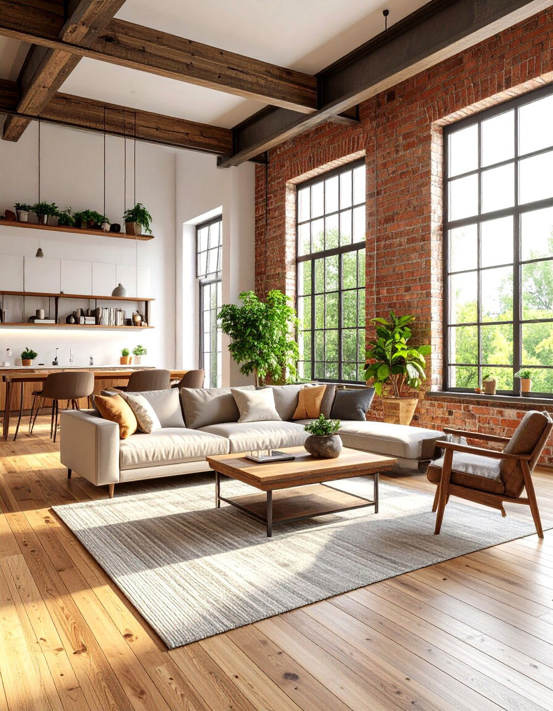 Open Floor Plan Layouts - 24 Industrial Living Room Ideas