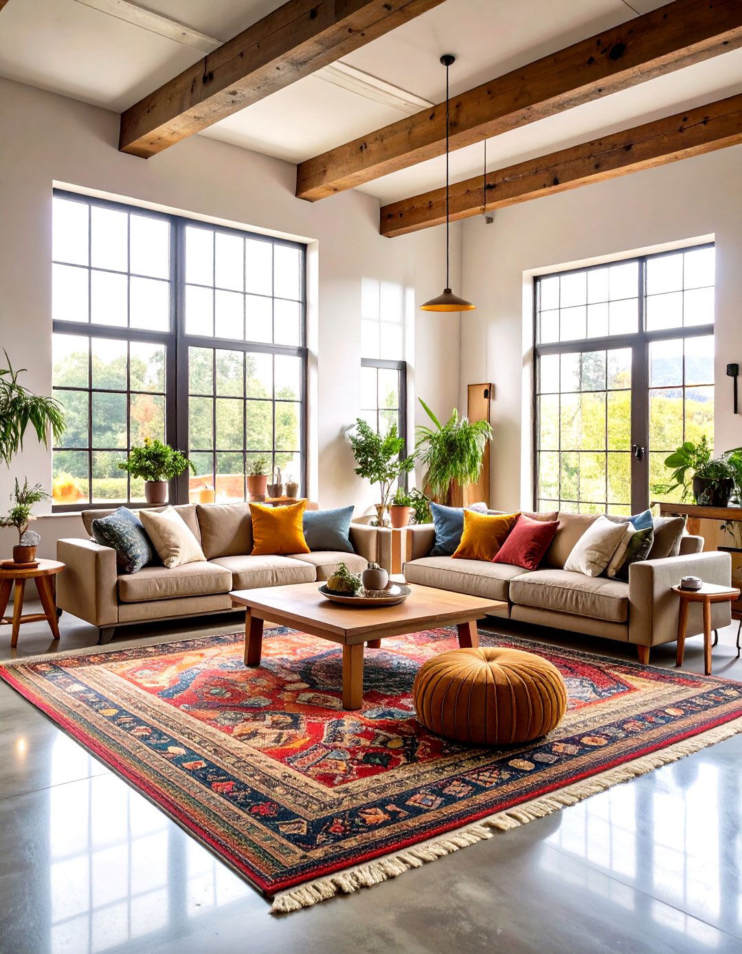 Open Plan Living With Concrete Floors - 24 Loft-style Living Room Ideas