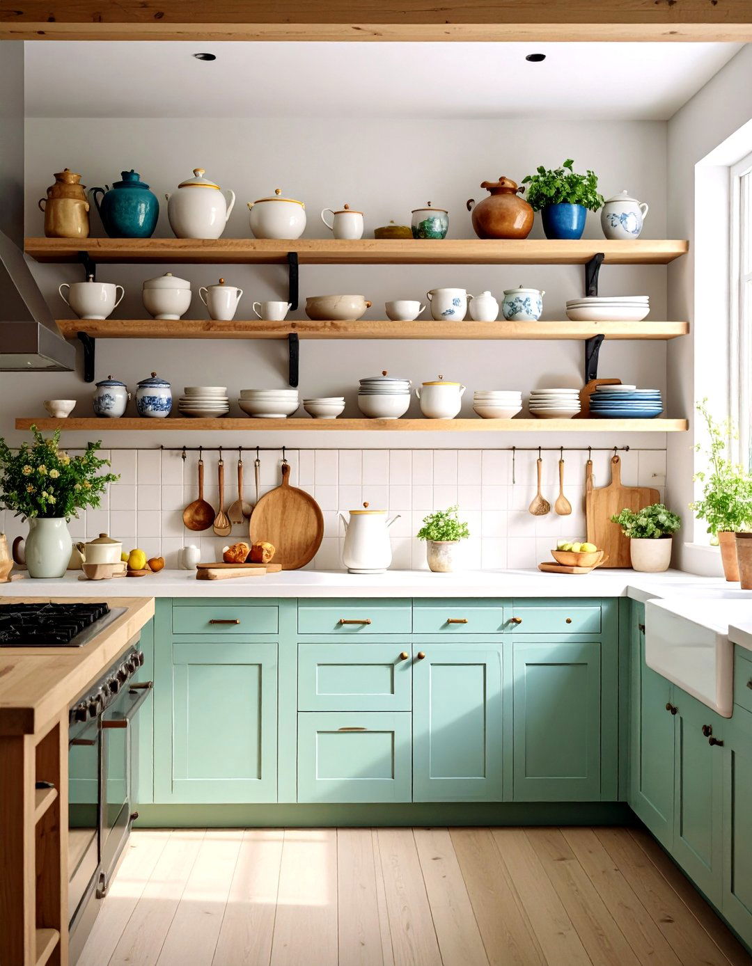 Open Shelving Display Kitchen - 24 French Country Kitchen Ideas