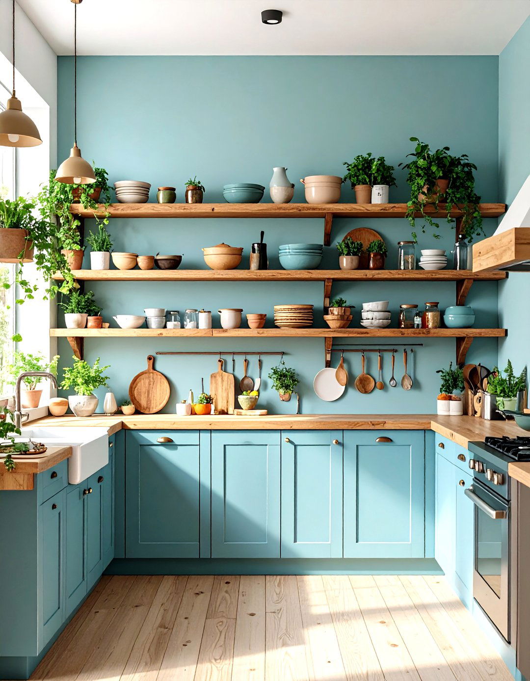 Open Shelving Display Kitchen - 24 Craftsman Kitchen Ideas