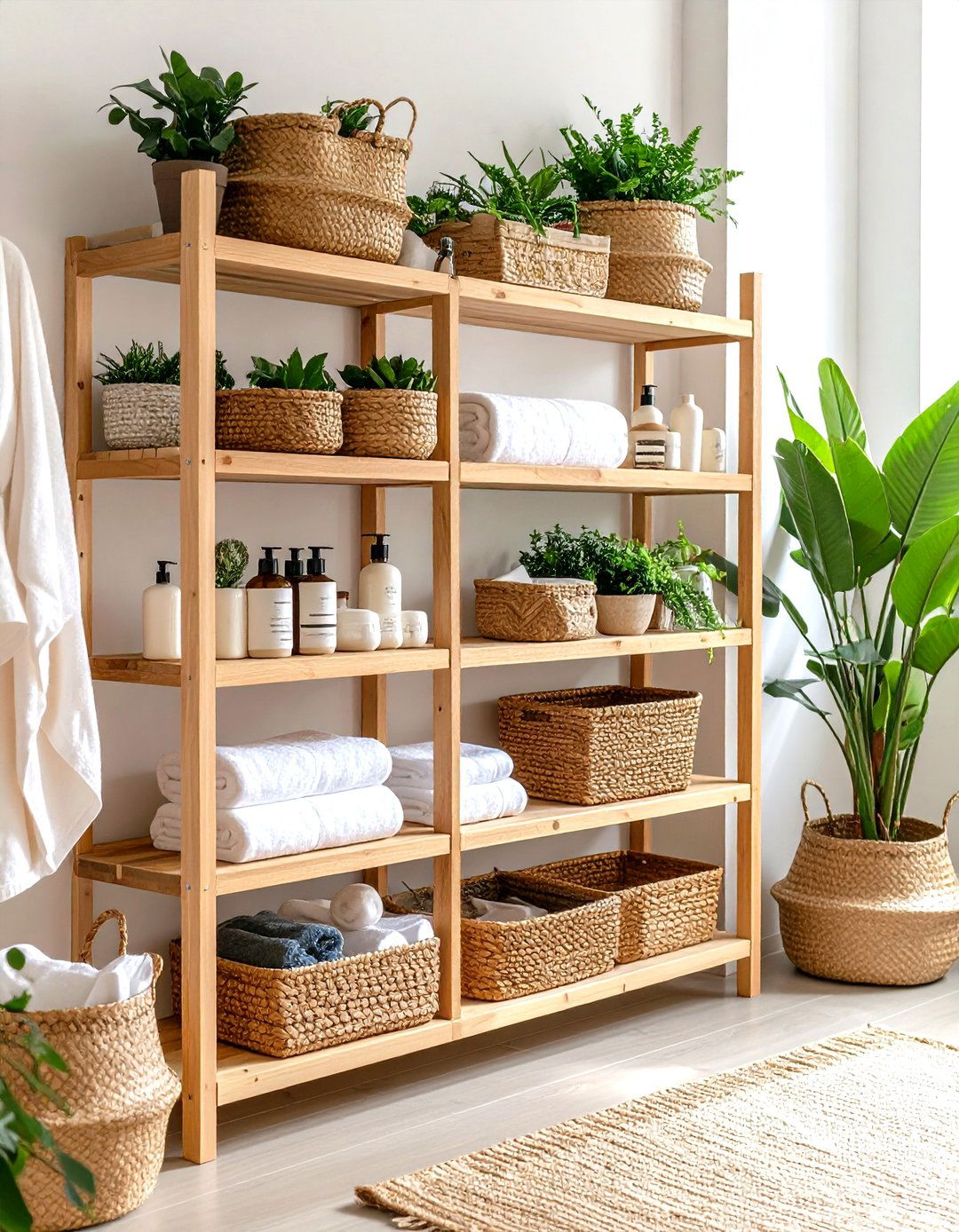 Open Shelving Display Organization - 24 Ensuite Bathroom Ideas