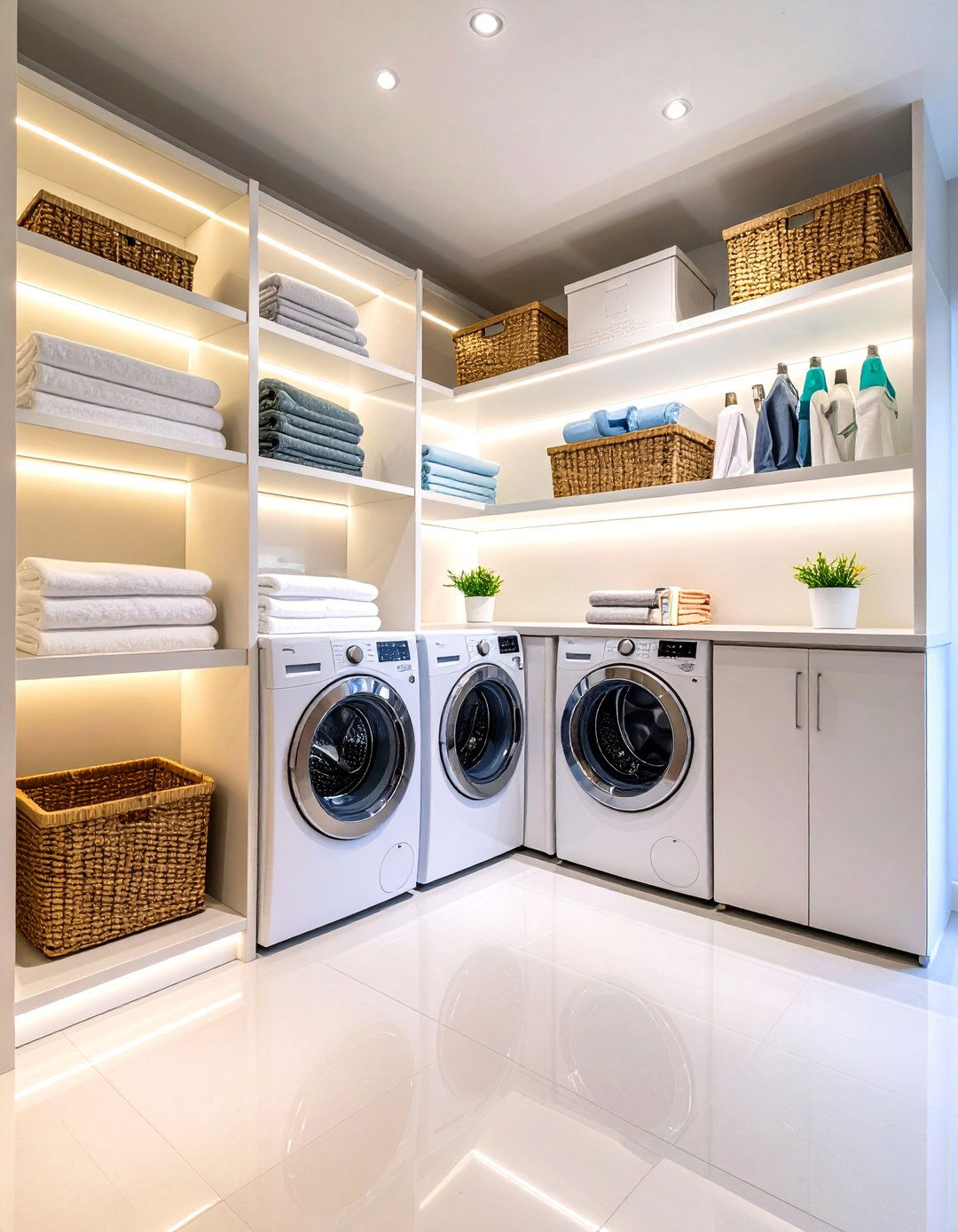 Open Shelving Display Systems - 24 Laundry Room Decor Ideas