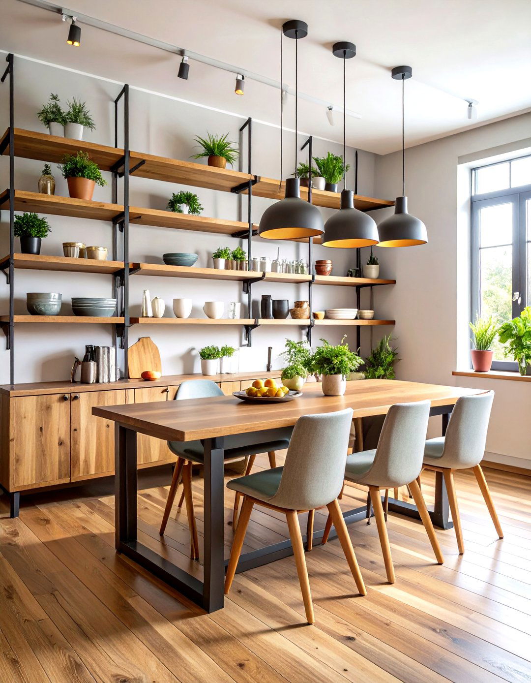 Open Shelving Display Systems - 24 Industrial Dining Room Ideas