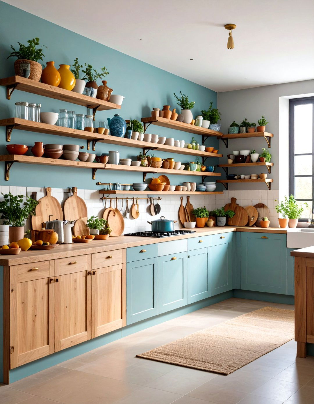 Open Shelving Display Systems - 24 Boho Kitchen Ideas