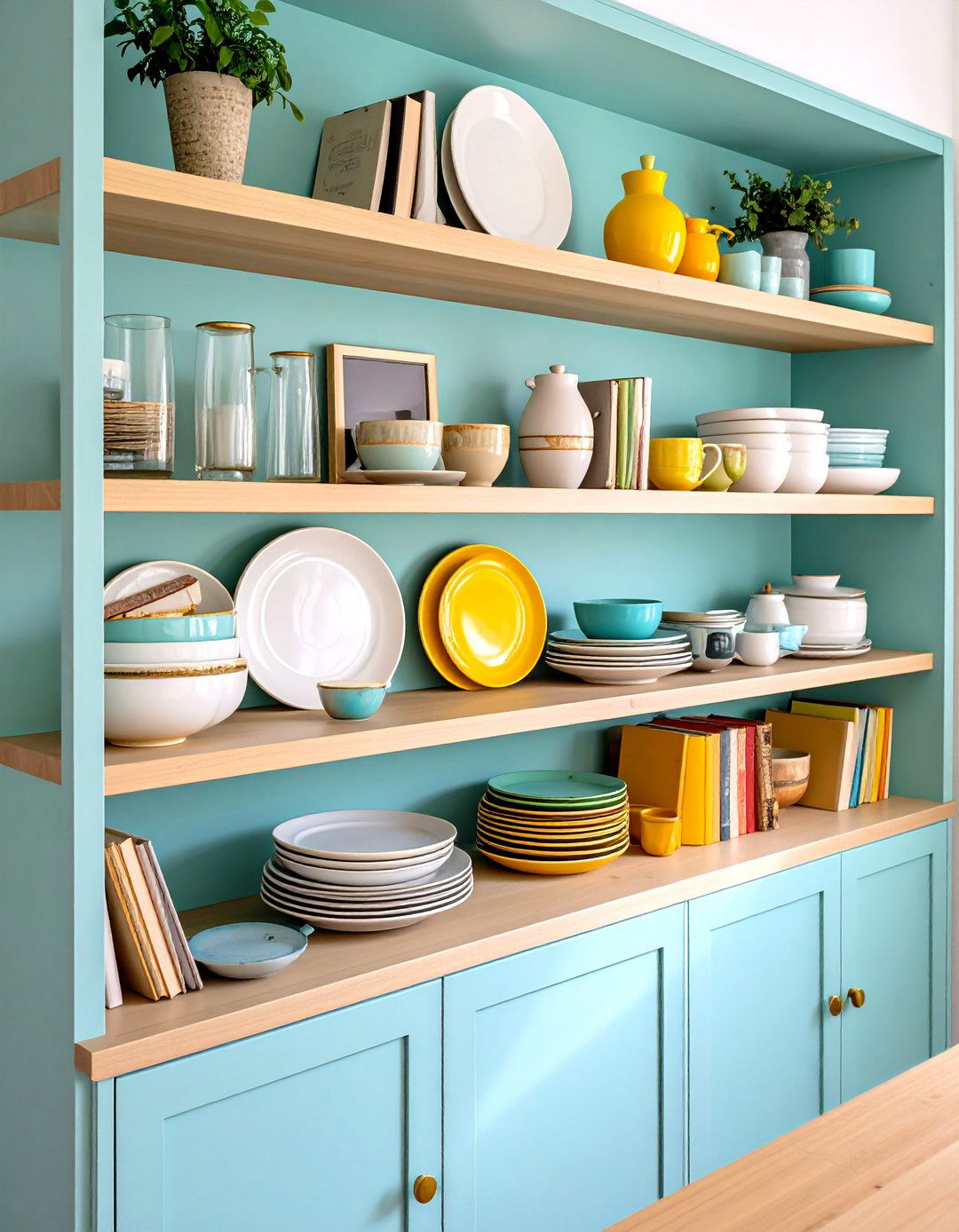 Open Shelving Display and Organization - 24 Transitional Dining Room Ideas