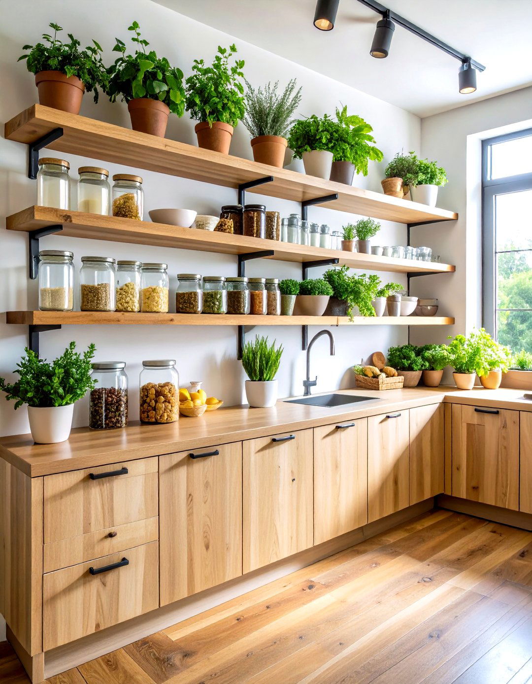 Open Shelving Ecosystem - 24 Organic Kitchen Design Ideas