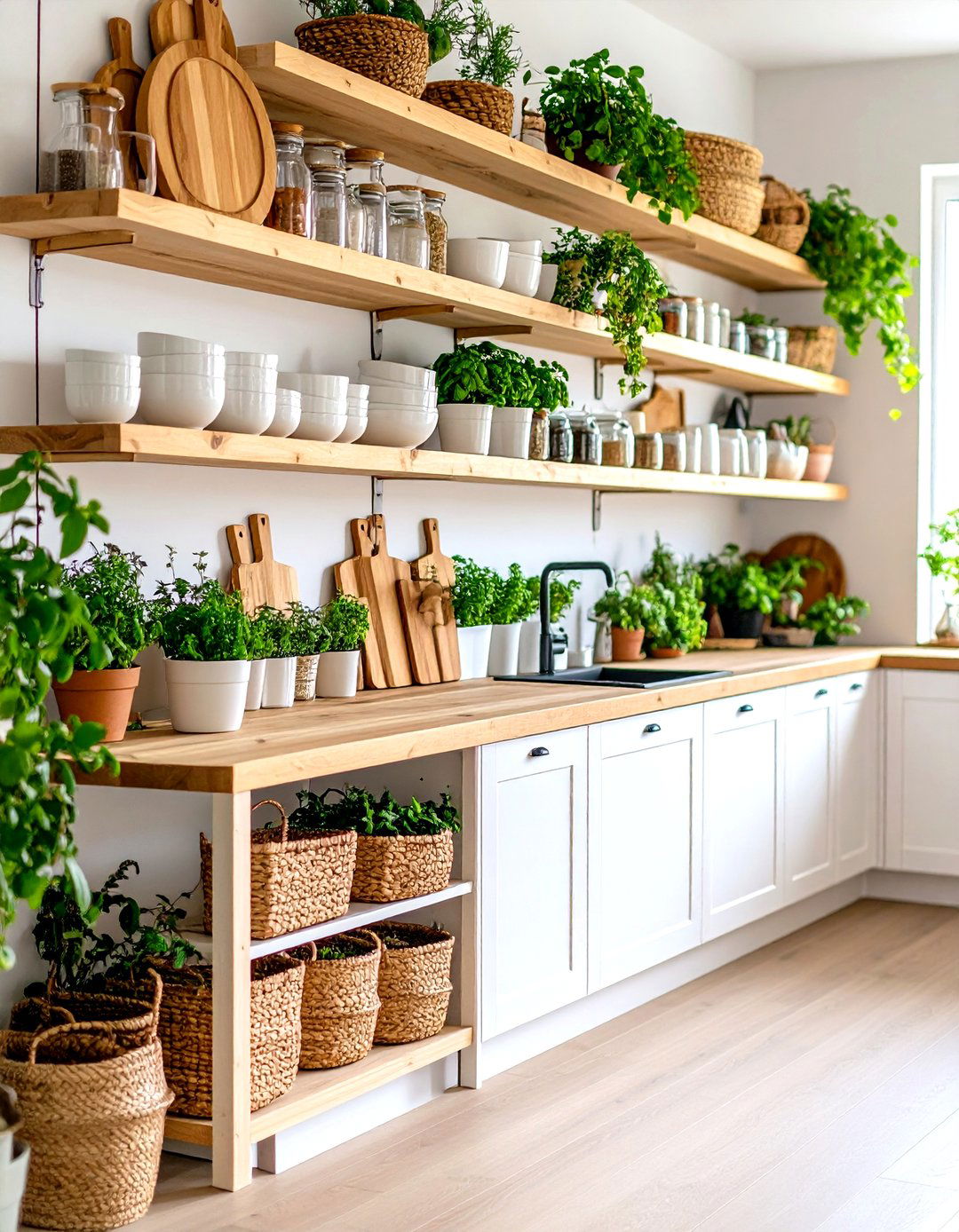 Open Shelving Kitchen Display - 24 Boho-scandinavian Design and Decor Ideas